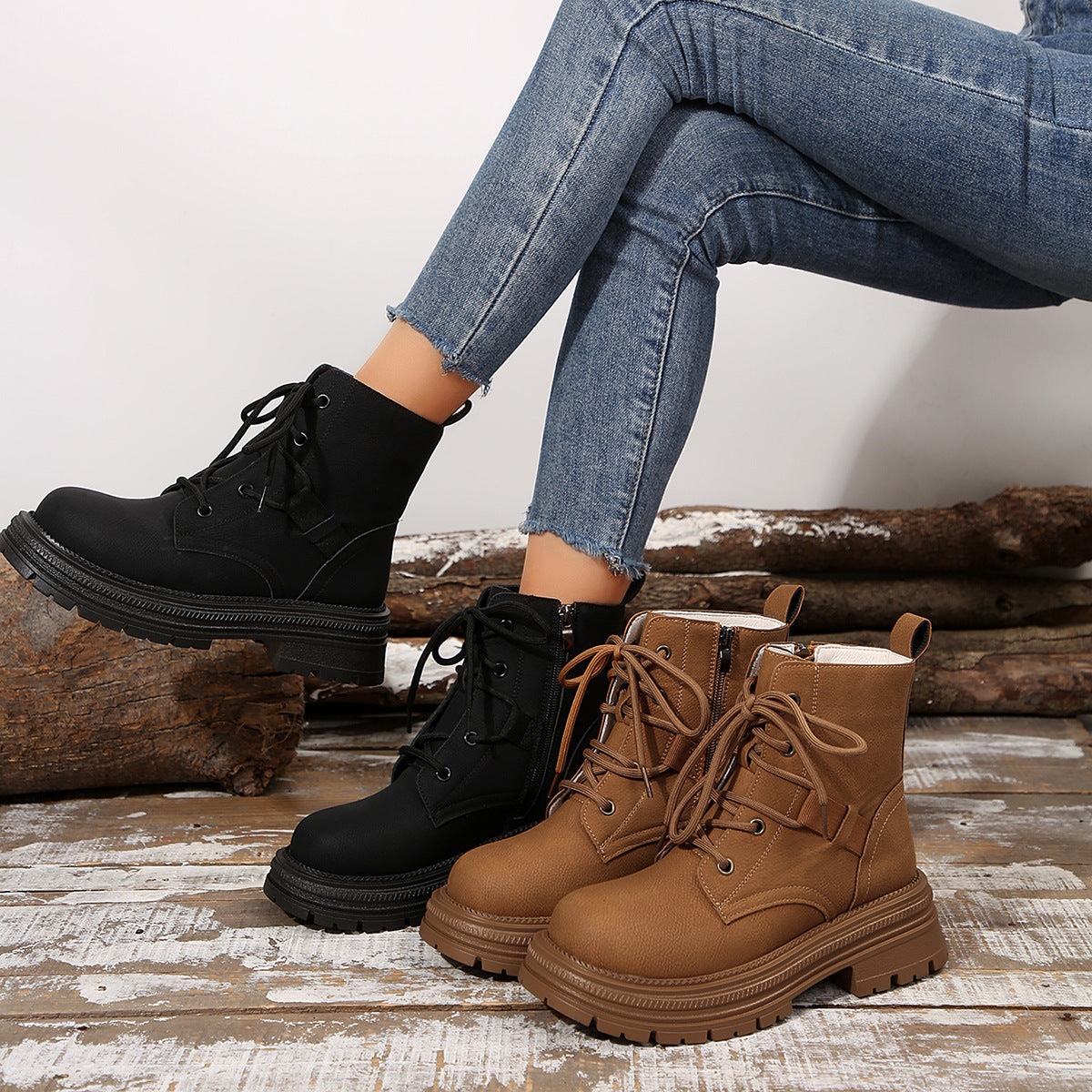 SAPHIRA | Slim Lace-Up Ankle Boots