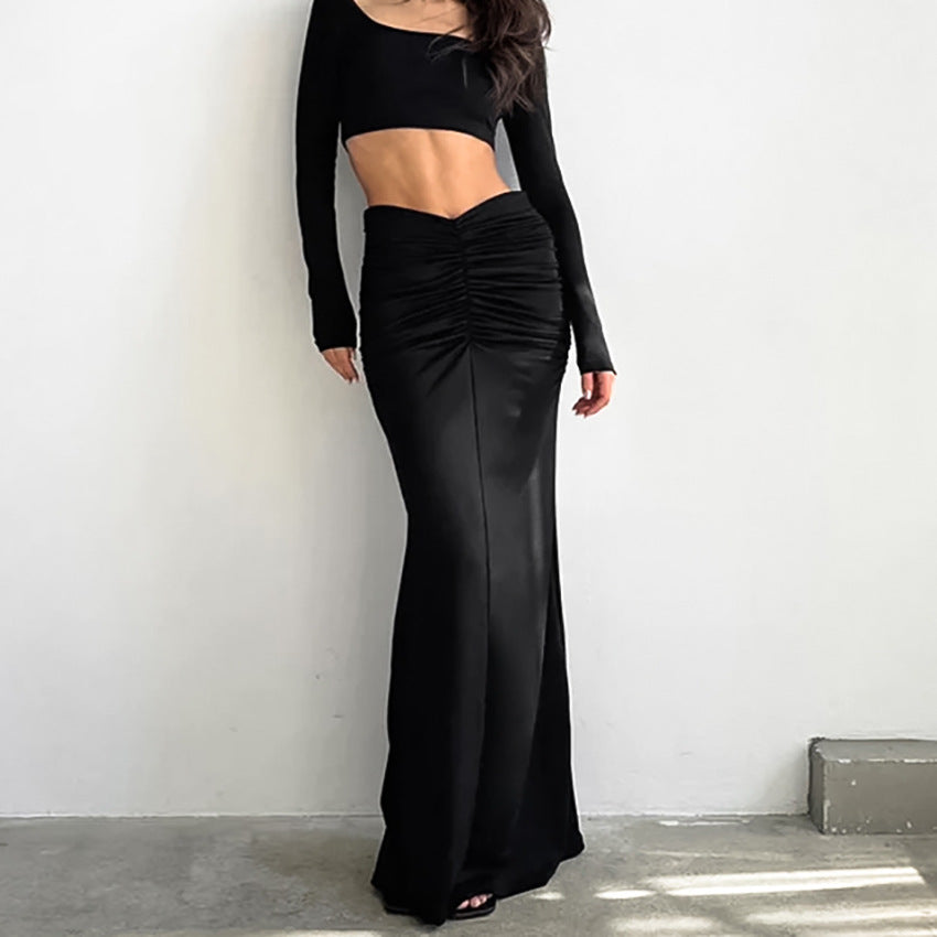VIRGINIA | Falda elegante de cola de pez negra