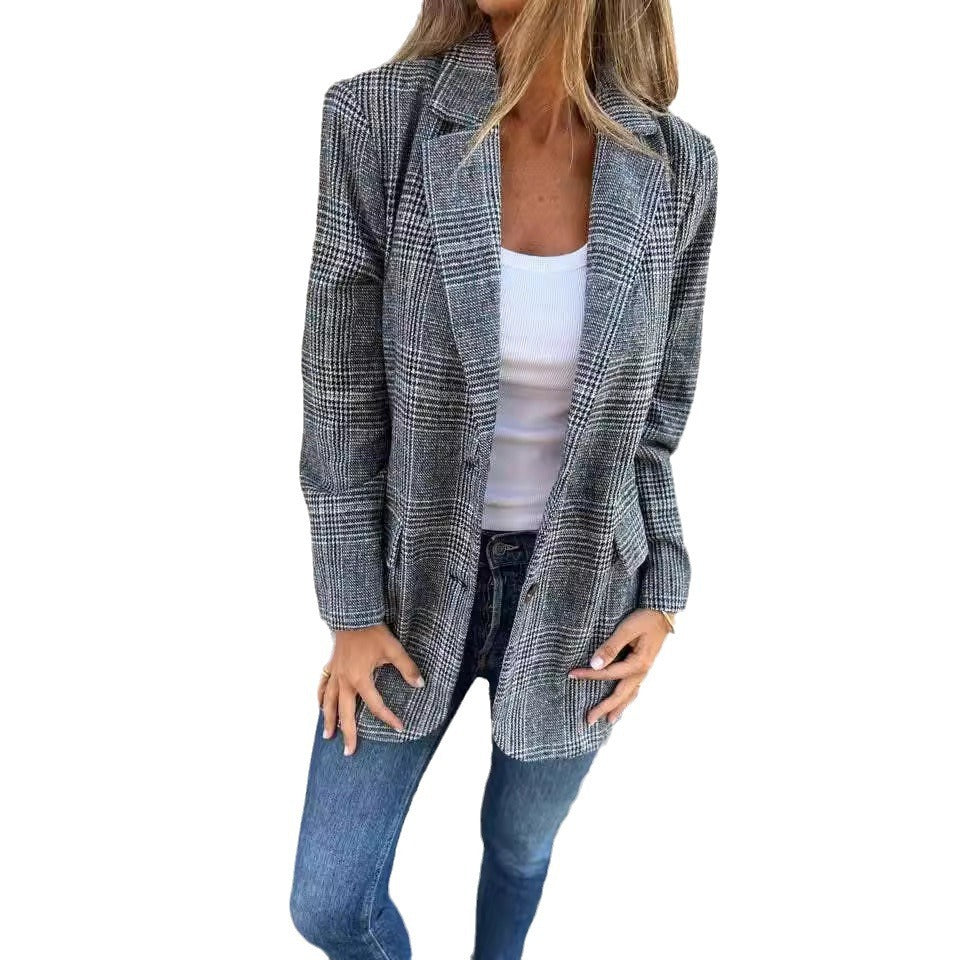 SOPHIE | Veste Casual Pied-de-Poule
