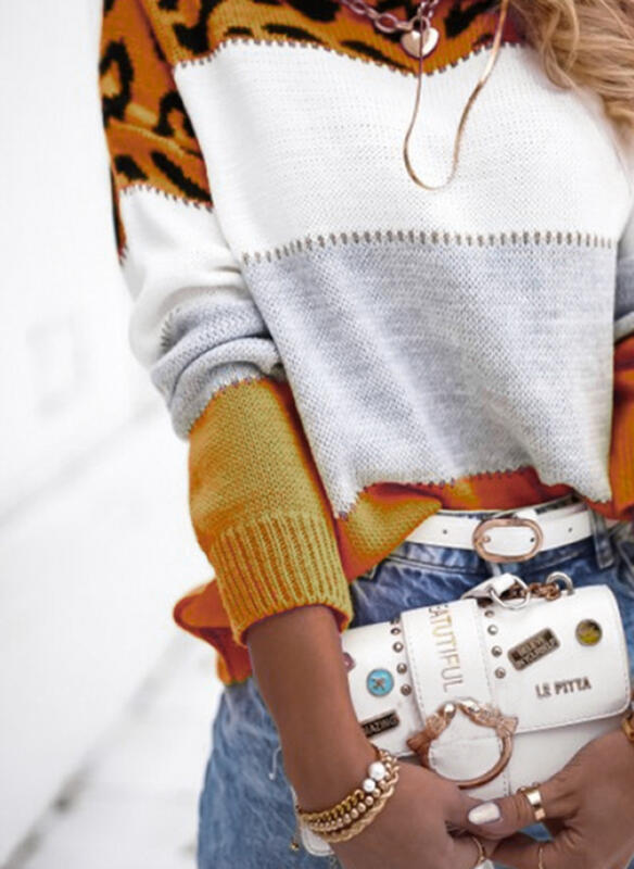 FELINA | Suéter elegante e informal con estampado de leopardo
