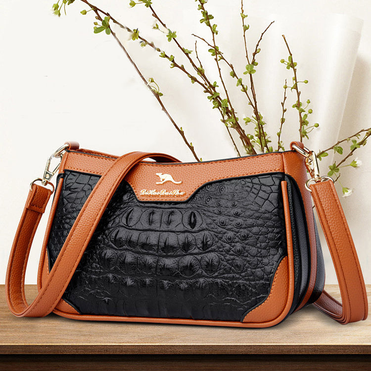 LILIANA | Bolso de piel con estampado de cocodrilo