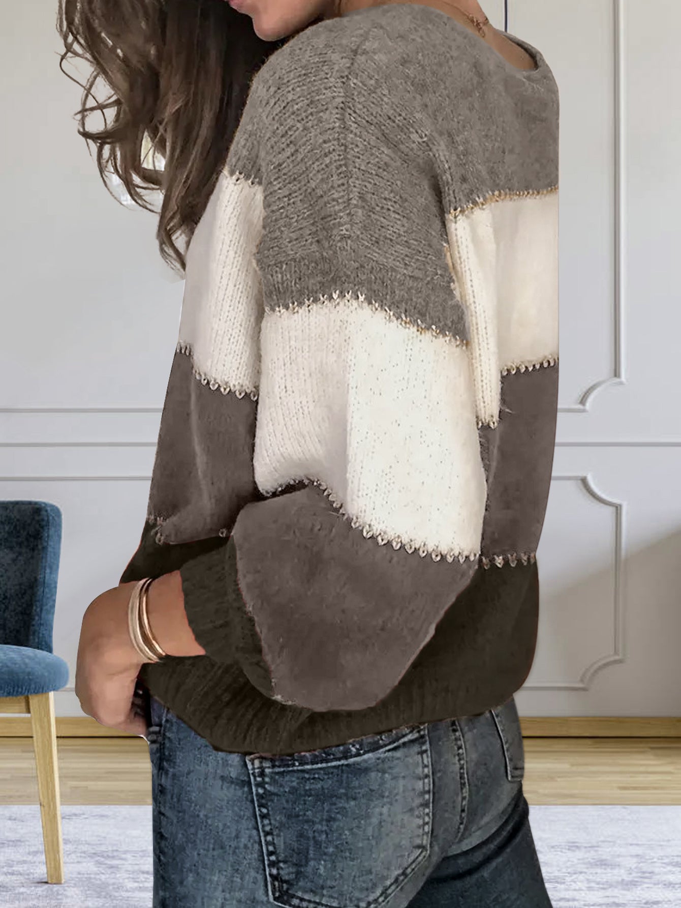 ALIA | Suéter casual bicolor