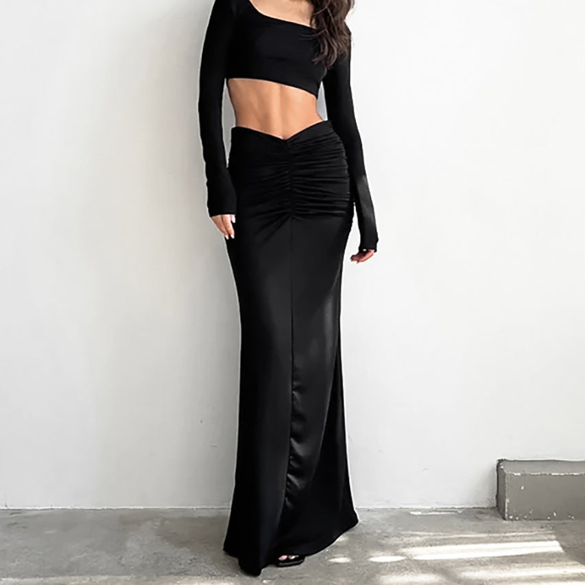 VIRGINIA | Falda elegante de cola de pez negra