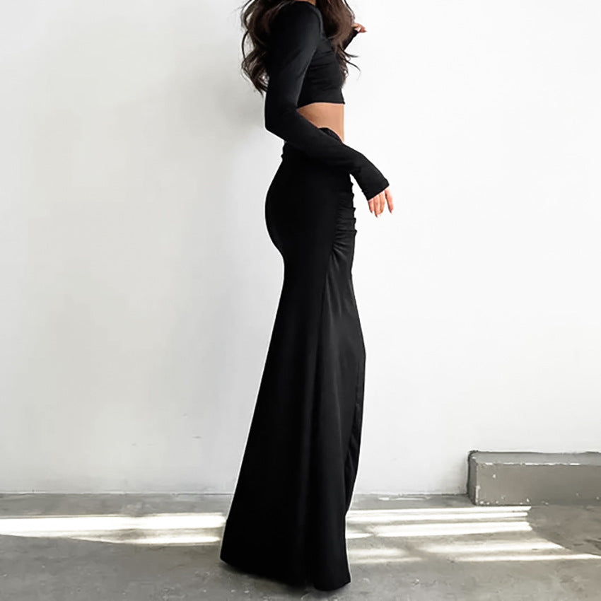 VIRGINIA | Falda elegante de cola de pez negra