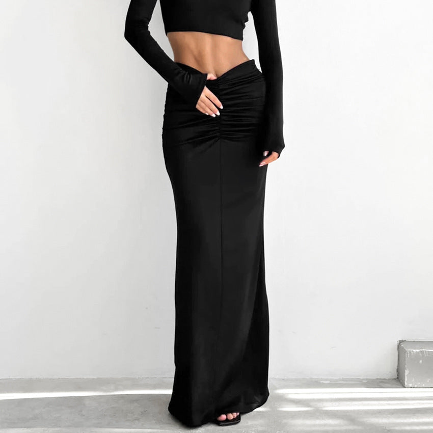 VIRGINIA | Falda elegante de cola de pez negra