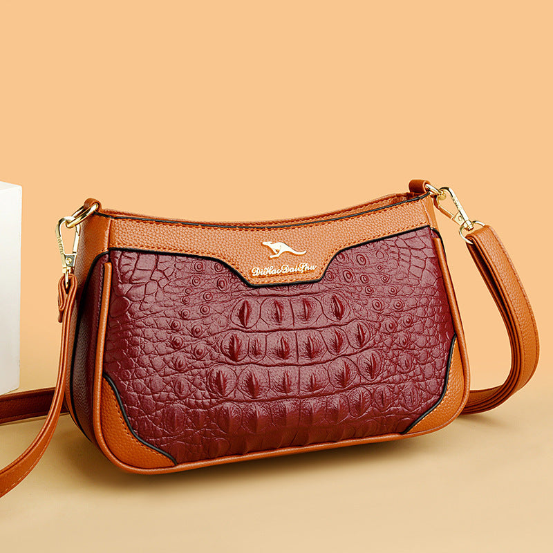LILIANA | Bolso de piel con estampado de cocodrilo