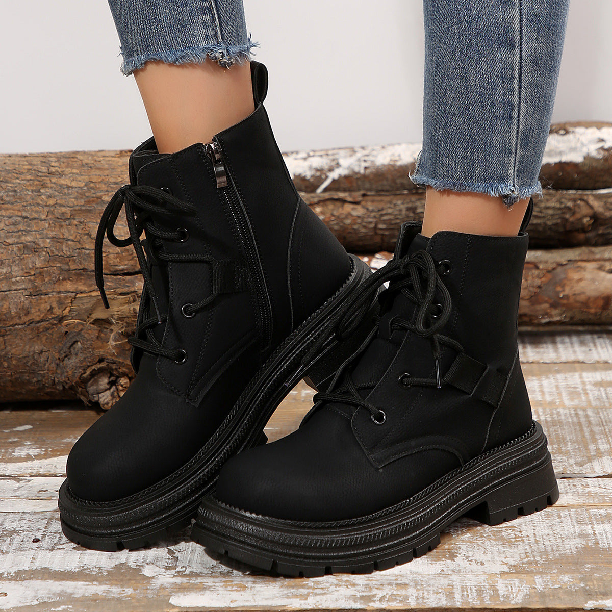 SAPHIRA | Slim Lace-Up Ankle Boots