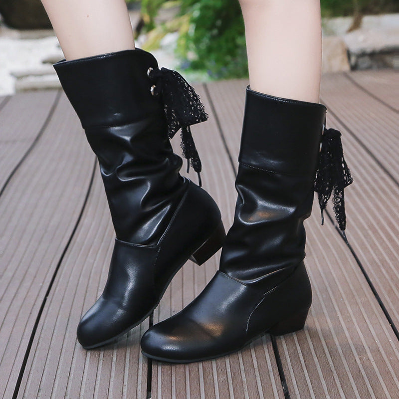 SOLENA | Bottes A Talon Style Etudiant