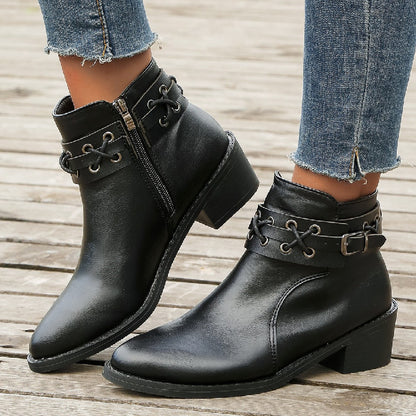 KARA | Bottines En Cuir Rivetées