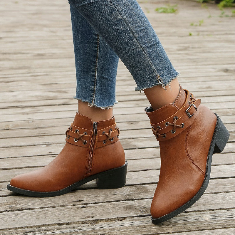 KARA | Bottines En Cuir Rivetées